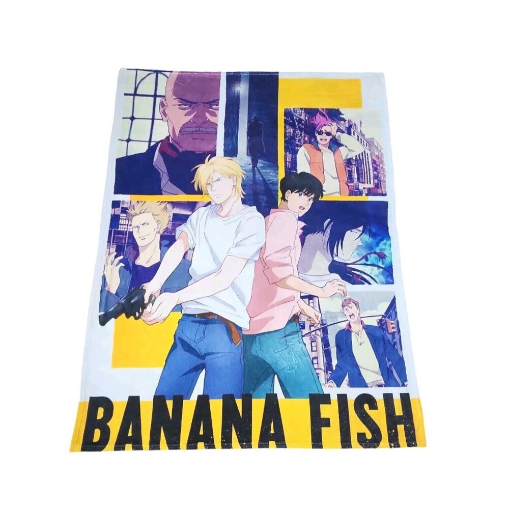 Banana Fish Manga Plush Blanket 79" X 58" Soft Fleece Japanese Comics Anime